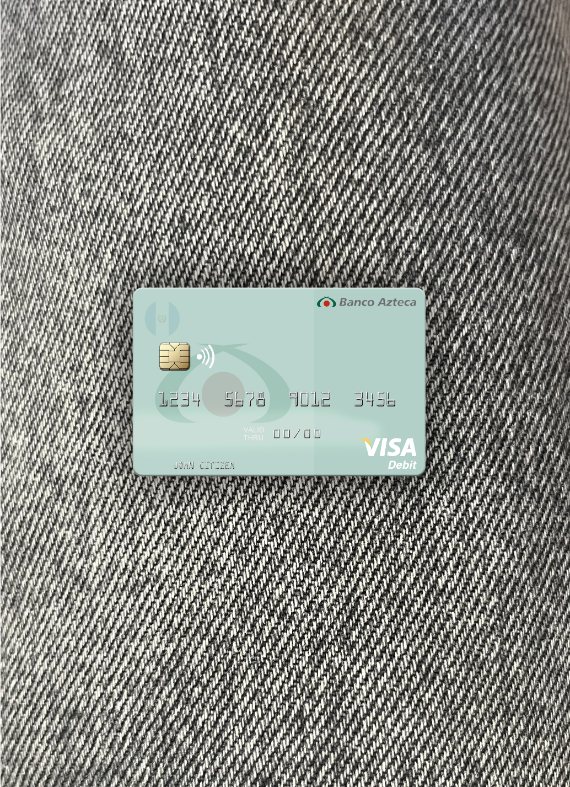 Download Salvador Banco Azteca visa debit card photolook front Photoshop template